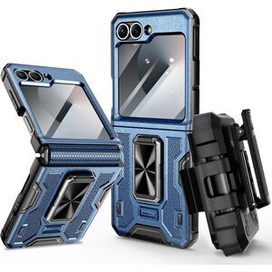 Galaxy Z Flip 6 Case with Belt Clip Holster  Rotatable Ring Kickstand